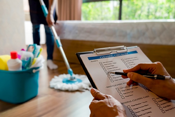 Mopping the floor and checklist
